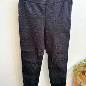H&M Leopard Jacquard Textured Pants in Black